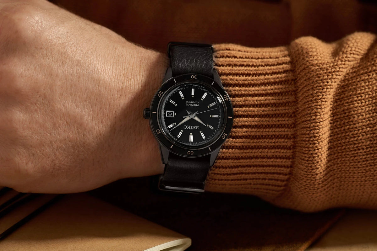 SEIKO PRESAGE SRPH95J1 STYLE 60s "STEALTH BLACK"