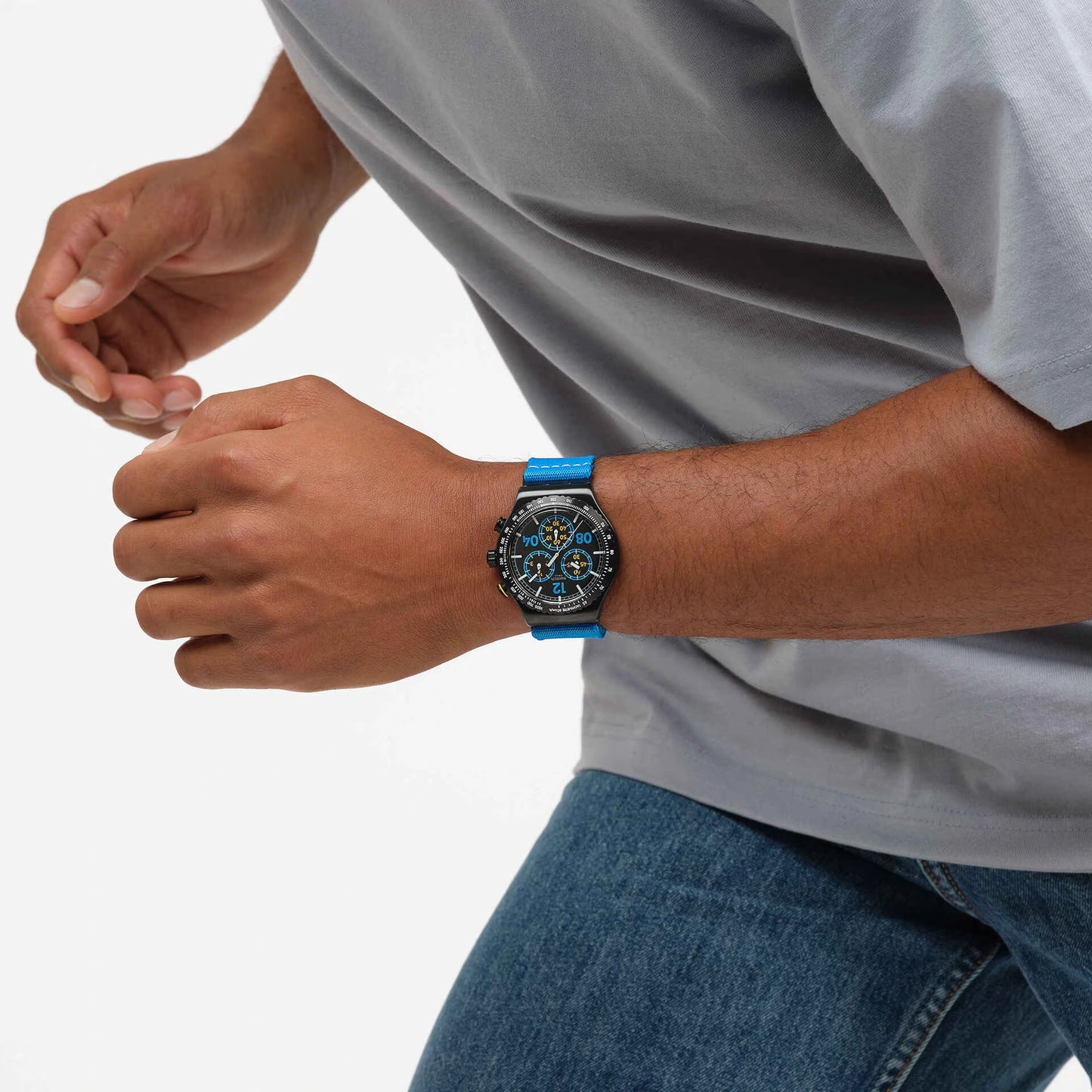 SWATCH YVB100 MOMENTS IN BLUE