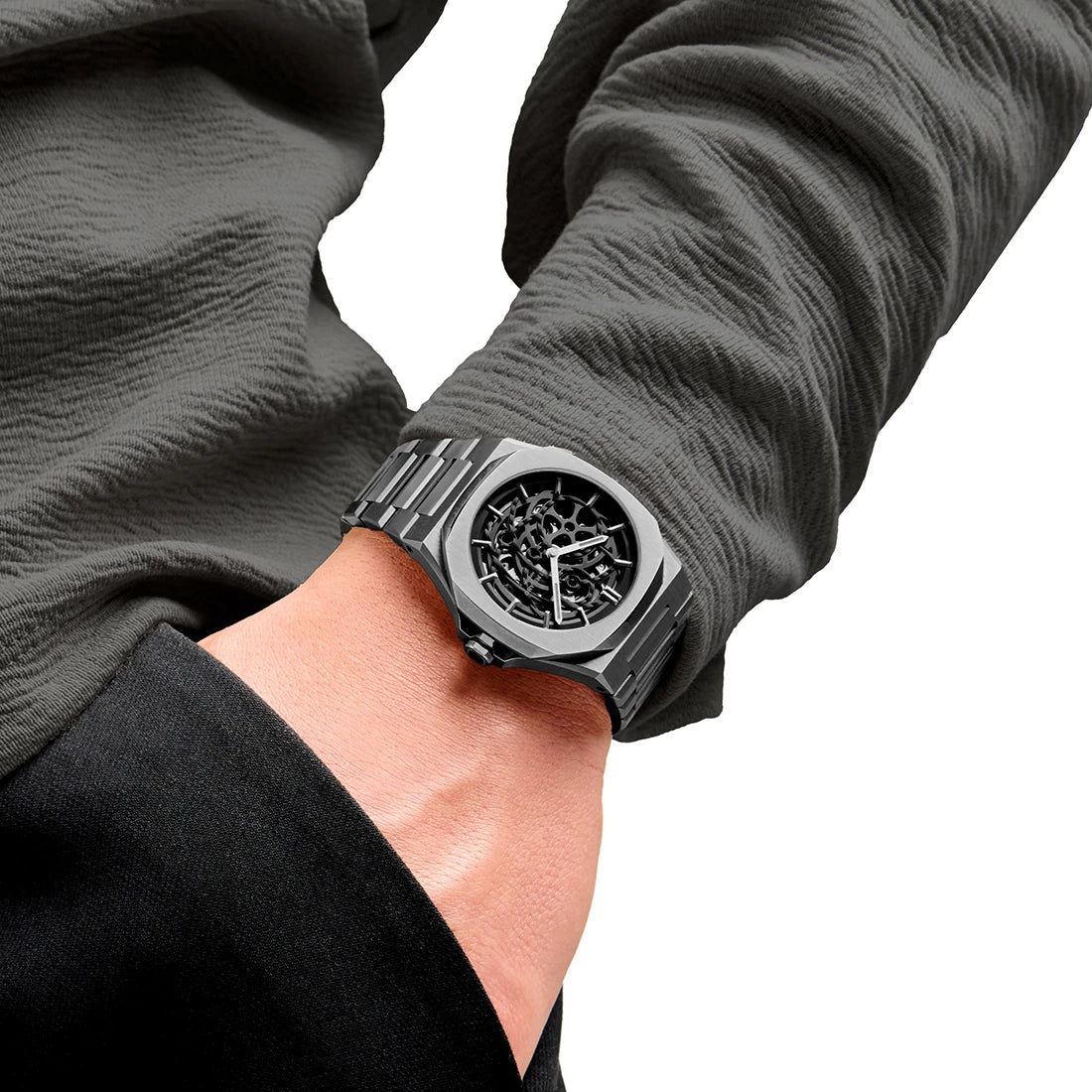 D1 MILANO D1-SKBJ11 SKELETON GUN METAL