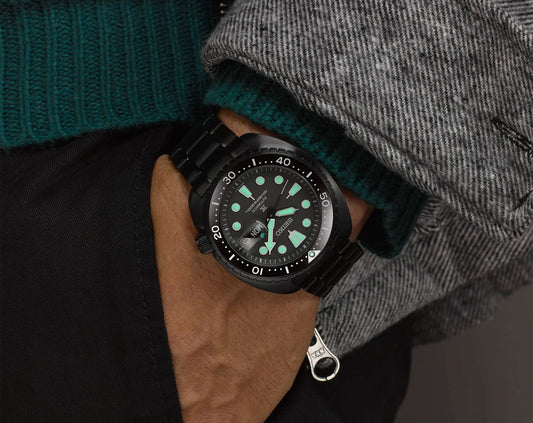 SEIKO PROSPEX SRPK43K1 "KING TURTLE" BLACK SERIES "NIGHT VISION"